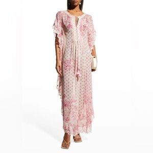 Hemant & Nandita Suki Georgette Floral Metallic Kaftan Dress